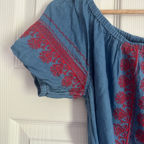 Madewell (as seen in VOGUE) Elegant Blue and Red Women's Dress - Picture 5 of 9